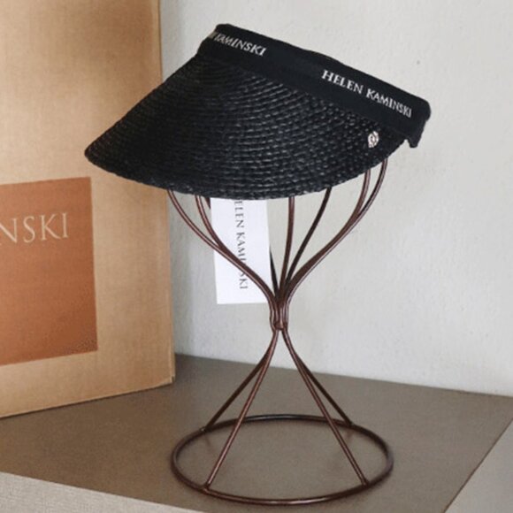 Accessories - NWT - Helen Kaminski Bianca Visor -Charcoal/Black Logo (#800)